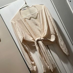 Cream wrap shirt
